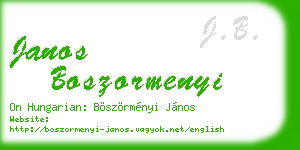 janos boszormenyi business card