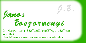 janos boszormenyi business card